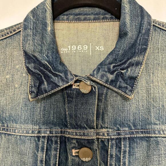 Gap Women's Blue and Navy Jacket - Picture 4 of 5